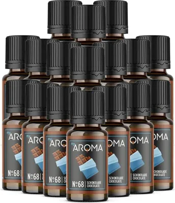 Produktbild von myAROMA Flavour Drops – Schokolade 17x10ml, kalorienfrei und vegan, ohne künstliche Farbstoffe, für Backen und mehr, Nr. 68