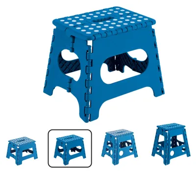 Klappbarer Hocker 27 cm, bis 150 kg, rutschfest, blau