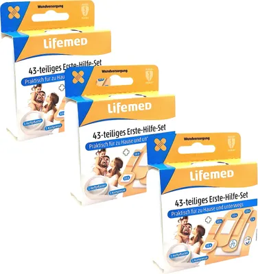 Produktbild von 3x Lifemed Erstehilfeset - 43 teilig 3 Stück