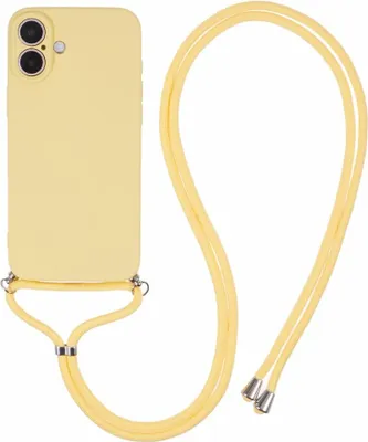 Produktbild von iPhone 16 Hülle - Coverup Colour TPU Back Cover mit Handykette - Sand Yellow