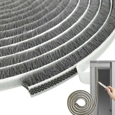 Produktbild von Dichtband Bürstendichtung selbstklebend, wind- und staubdicht, 10 Meter, für Fenster und Türen