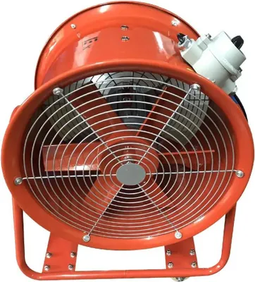 Produktbild von Industrie Ventilator - Axial Rohrventilator - 45 cm Durchmesser - 65 m³/min Luftstrom - 2800 U/min - 6 Flügel - 4 Rollen - 220 V wasserdicht