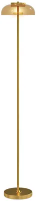 Productafbeelding van LED-staande lamp voor de woonkamer, staande lamp met 3000K warm licht, voetschakelaar, 25 x 25 x 134 cm, messing
