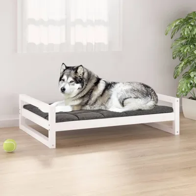 Image de 2025 cloris Lit pour chien Blanc 105,5x75,5x28 cm Pin massif - Lits pour chiens Sale8788238 1parcel