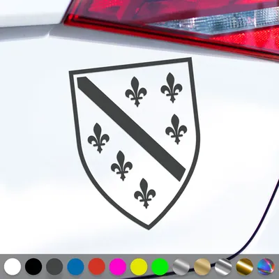 Produktbild von PantherPixel Bosnien Aufkleber Wappen Flagge Fahne Bosna Sticker Auto Geschenkidee Farbe Dunkelgrau