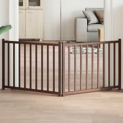 Produktbild von Langlebig 2-tlg. Hundetor Faltbar Braun Eiche 160 cm Massivholz Tanne - Sonstiges Hundezubehör Octo5658710 1parcel