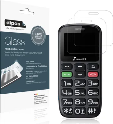Produktbild von 2x Schutzfolie für SweetLink S2Plus matt - Anti-Shock 9H Folie dipos Glass Kunststoffglas