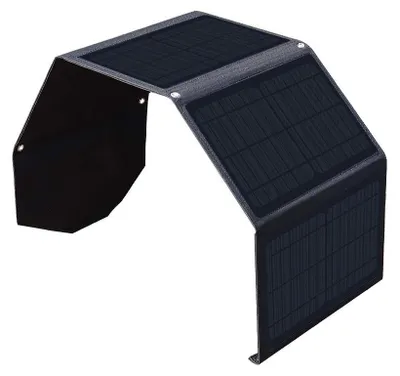 Productafbeelding van Draagbaar Zonnepaneel 28 W USB 5 V 3 A - Opvouwbaar Zwart - Voor Smartphone Tablet Camera