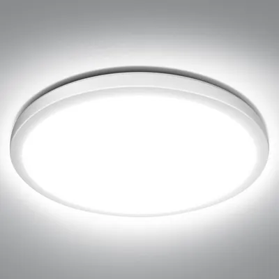 Produktbild von Lepro Deckenlampe 18W, IP44 Wasserfest Deckenleuchte,5000K 1800LM Badezimmer Lampe, Kaltweiß Deckenleuchte Badezimmer, ideal Badezimmerlampe Decke für Bad Schlafzimmer Flur Küche Wohnzimmer, Ø22cm
