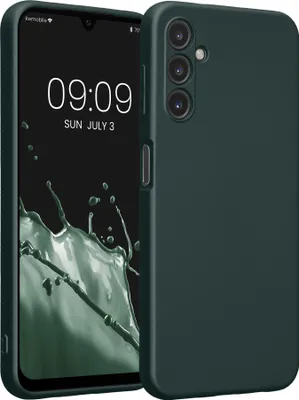 Produktbild von kwmobile Handyhülle für Samsung Galaxy A14 5G Hülle - weiche Silikon Case metallisch schimmernd - Schutzhülle Cover - Metallic Petrol