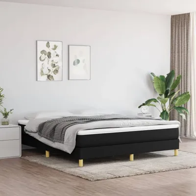 Produktbild von "Rabatt" Boxspring-Bettrahmen 2 Personen - Schlafzimmerbett - Schwarz 160x200 cm Stoff - Klassische Betten CC4537