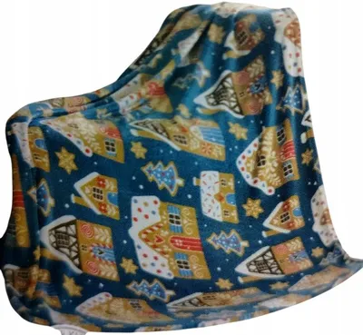 Produktbild von Smukee Weihnachtliche Flanelldecke mit Häusern 130x170 cm