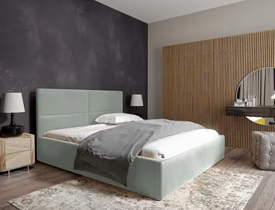 Produktbild von Furmeb24 - SLIM 3 - 180 x 200 cm - Polsterbett aus Holzrahmen , Doppelbett mit h¶her Kopsttze - Ohne Matraze - (Velutto 15)