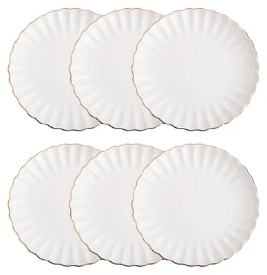 Zdjęcie produktu dla HOMLA Zestaw 6x Talerz MELIDA obiadowy ze złotą obwódką 27 cm