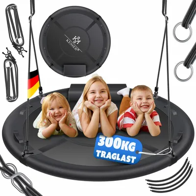 Produktbild von KESSER® Nestschaukel 120cm Tellerschaukel Hängeschaukel Rundschaukel Schaukel verstellbar Garten-Schaukel Kinderschaukel Indoor - Outdoor-Schaukel für Kinder & Erwachsene
