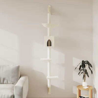 Zdjęcie produktu dla vidaXL Drapak z uchwytem ściennym kremowy 187 cm