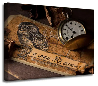 Produktbild von Leinwanddruck Vintage-Retro-Uhr 40x30 cm