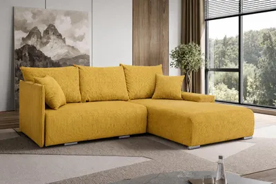 Produktbild von Kaiser Möbel Ecksofa, Sofa L-Form, Couch L-Form, Livorno L, stoff Poso, Gelb, Rechts