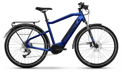 Image de HAIBIKE Trekking 4, batterie 500 Wh, 9 vitesses Altus, couleur bleu brillant/noir / Taille S.