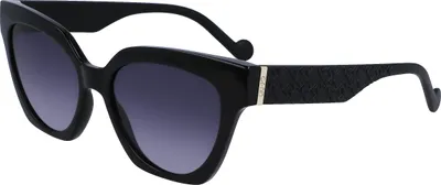 Produktbild von Stylische Damen-Sonnenbrille in Schwarz mit runden Gläsern 55mm