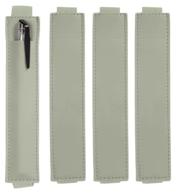 Produktbild von 4 Stück Verstellbare Stiftschlaufe Halter für Notizbuch, Kunstleder Stifthalter Bleistift Hülse mit Elastischem Band für Journale, Klemmbretter, Notizbücher, Kalender (Grau)
