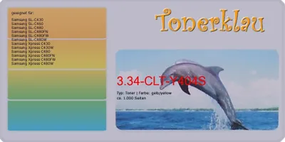 Produktbild von yellow Toner 3.34-CLT-Y404S kompatibel mit Samsung CLT-Y404S [ SU444A ]  Seiten: 1.000