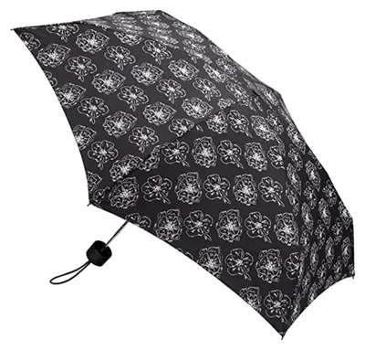 Produktbild von Regenschirm Schwarz-Weiß Blumenmuster