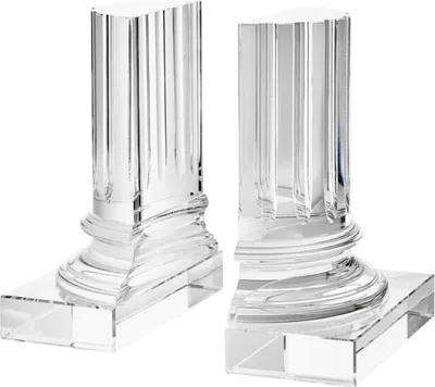 Obrázok produktu pre Sada 2 stojanov na knihy z krištáľového skla Casa Padrino 17 x 8,5 x v. 21 cm - dizajnová hotelová dekorácia