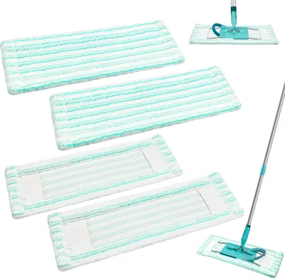 Produktbild von 4 Stück Bodenwischer Ersatzbezug Kompatibel Mit Leifheit Profi XL Micro Duo Rückenschonender Bodenwischer Wischbezug Mikrofaser Mop Pads