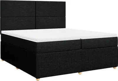 Immagine prodotto di vidaXL Letto a molle con materasso nero 200x200 cm in tessuto