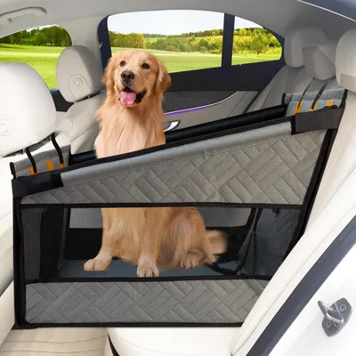 Produktbild von Hundeautositz Extra Stabil - Wasserdicht - Antirutsch - Kratzfest - Mit 3 Befestigungsriemen