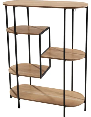 Zdjęcie produktu dla Regał na książki, 5 poziomów, 77 x 30 x 95,5 cm, na metalowym stelażu