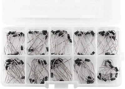 Produktbild von Elektronik-Set mit 100 Gleichrichterdioden und Opbehandlungskarton