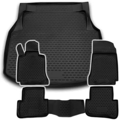 Gummi Kofferraumwanne + Fußmatten Set für Mercedes C-Klasse W204, Bj. 2007-2011