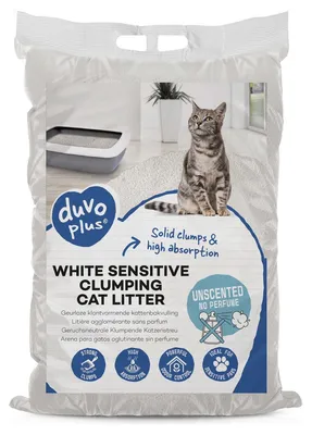 Produktbild von Duvo+ Katzenstreu White Sensitive geruchsneutral, Inhalt: 12 kg