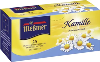 Produktbild von Meßmer Kräutertee Kamille mild-aromatisch, 25 Teebeutel - 12 x 38 g