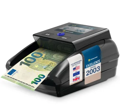 Obrázok produktu pre Detectalia D7T+, detektor falzifikátov, testovaný na EUR, GBP, USD, s 5 kontrolami pravosti, s alarmom, TFT displejom, certifikovaný ECB