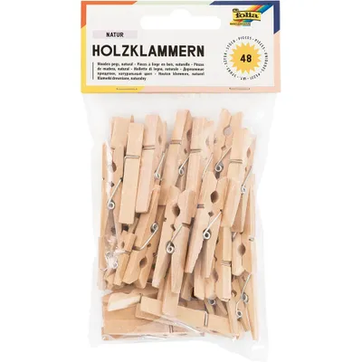 Obrázek produktu pro folia 2294 folia Holzklammern, natur, 3 Größen sortiert