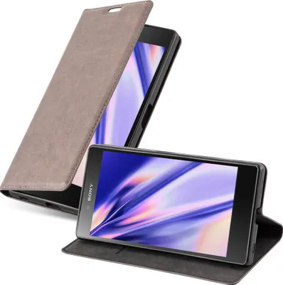 Produktbild von Cadorabo Hülle für Sony Xperia Z5 Schutz Hülle in Braun Handyhülle Etui Case Cover Magnetverschluss