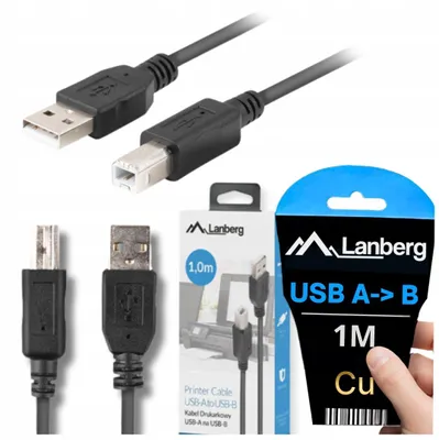 Produktbild von LANBERG USB Typ A auf Typ B Druckerkabel 2.0 Schwarz 1m