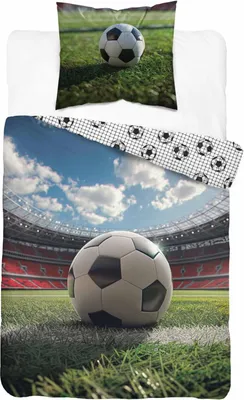 Produktbild von Bettwäsche, Kinderbettwäsche, 100% Baumwolle 140x200cm 5157a Fußball, Spielfeld