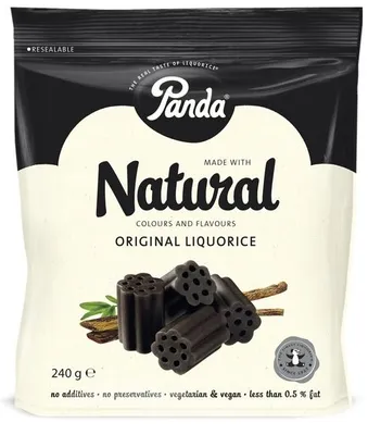 Productafbeelding van Panda, natuurlijke zachte zoete lakritz, 240g - Zachte lakritz - Slechts 4 ingrediënten