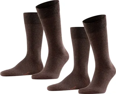 Produktbild von 2er Pack FALKE Happy Socken Herren dark brown 43-46