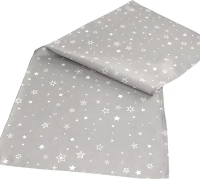 Obrázek produktu pro Heimtexland ® stolní dekorace série vánoční hvězdy vánoční dekorace dekorace polštáře ubrus typ366 běhoun na stůl 40x90 cm světle šedý