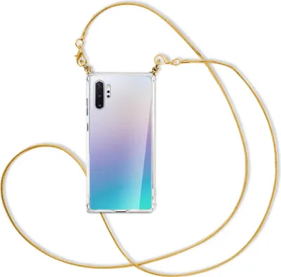 Produktbild von Handykette Backcover-Schutzhülle mit Band (Metall goldfarben) für Samsung Galaxy Note 10 Plus - goldfarbene Kette Snake