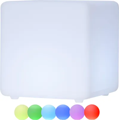 Immagine prodotto di Grande cubo luminoso "Twilights", con tecnologia LED, telecomando, colori RGB e bianco caldo, 40 cm