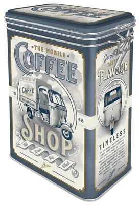 Retro Kaffeebüchse 1,3 l Ape Coffee Shop rechteckig Metall
