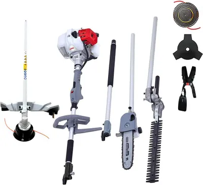 Image de Outils de Jardin Multifonction Thermique 4en1 Taille haie + Élagueuse + Débroussailleuse (lame et bobine) Harnais Confort IKRA