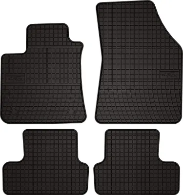 Produktbild von Gummifußmatten passend für Renault Megane IV (Liftback, Kombi, Grandtour, GT, Bj. 2015-) –  schwarz, passgenau, mit Befestigungen set 4 Stk. - Gummi-Automatten