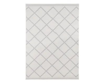 Zdjęcie produktu dla Dywan na taras 160x230, niebiesko kremowy dwustronny płasko tkany sznurkowy